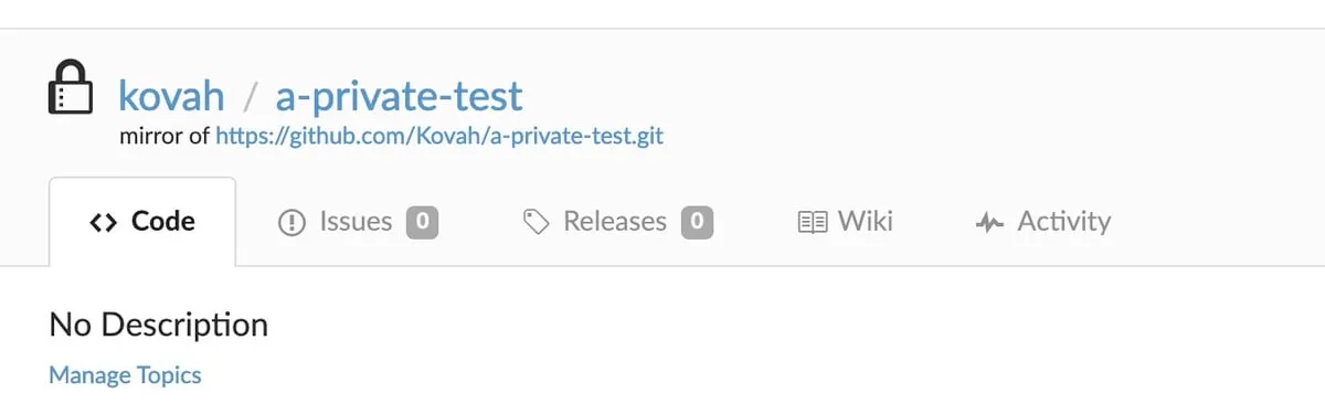 Screenshot of how pull mirrors were indicated in early years of GitHub