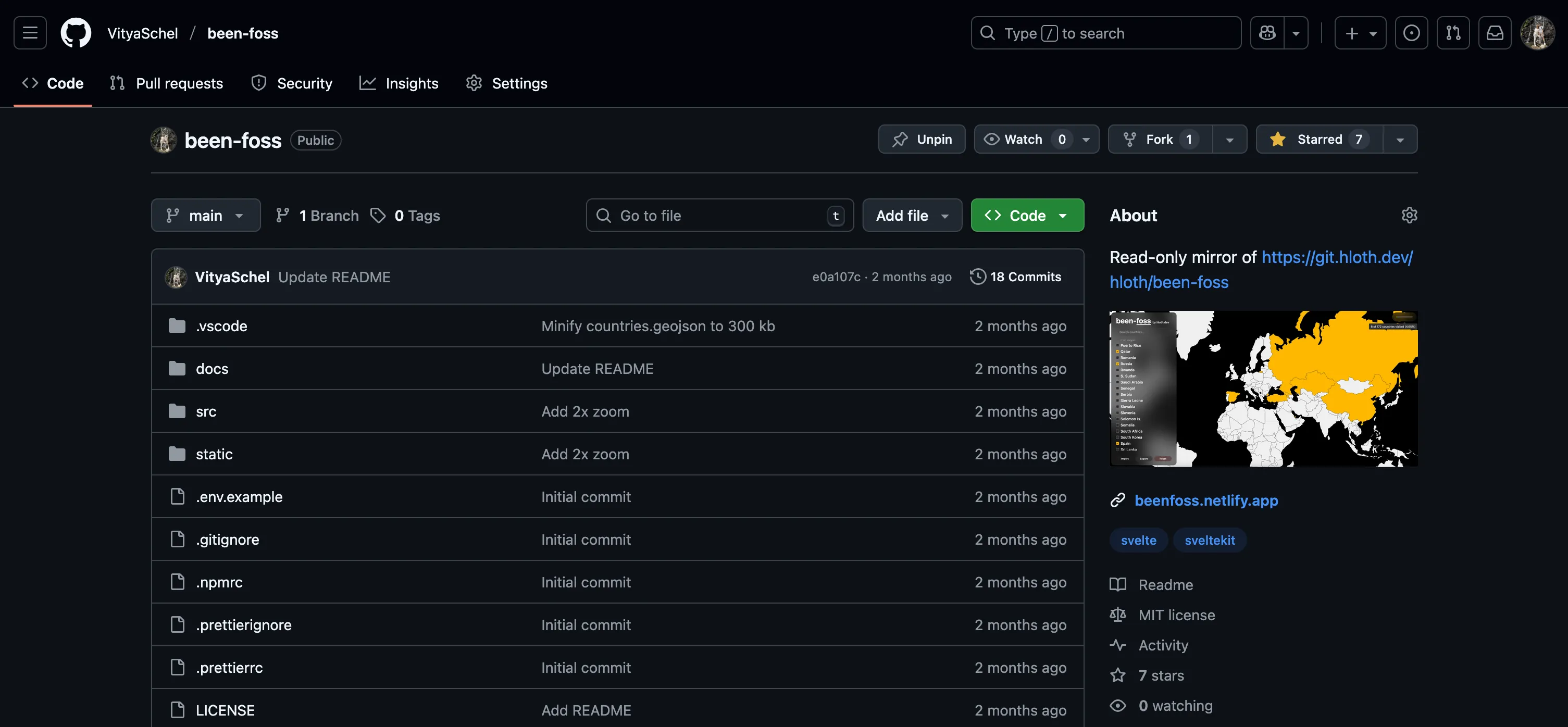 been-foss repository screenshot