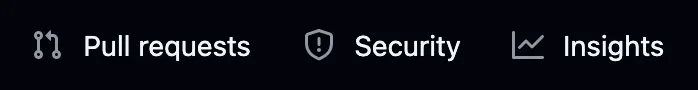 Pull Requests, Security and Insights tabs